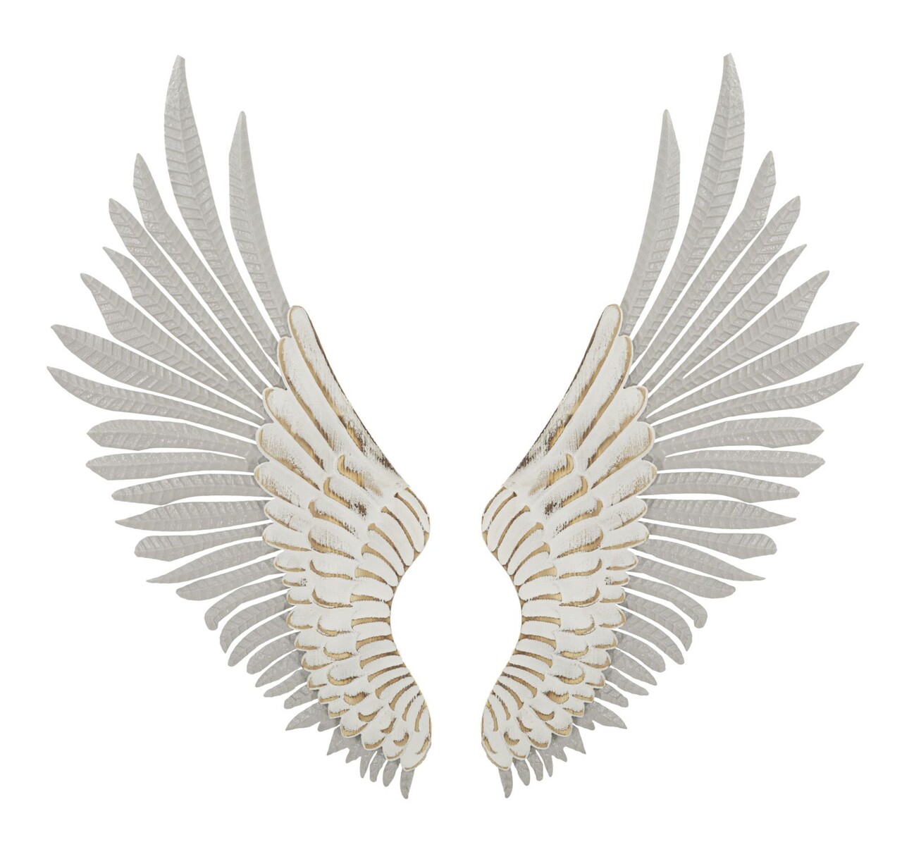 Set 2 decoratiuni de perete, Mauro Ferretti, Wings, 43.8x104 cm, fier, alb prespalat - imagine 7